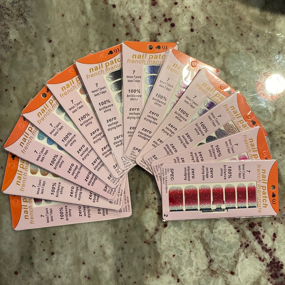 Bundle of 12 nail wraps